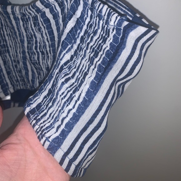 band of gypsies stripe crop top blue and white size large - Picture 6 of 10